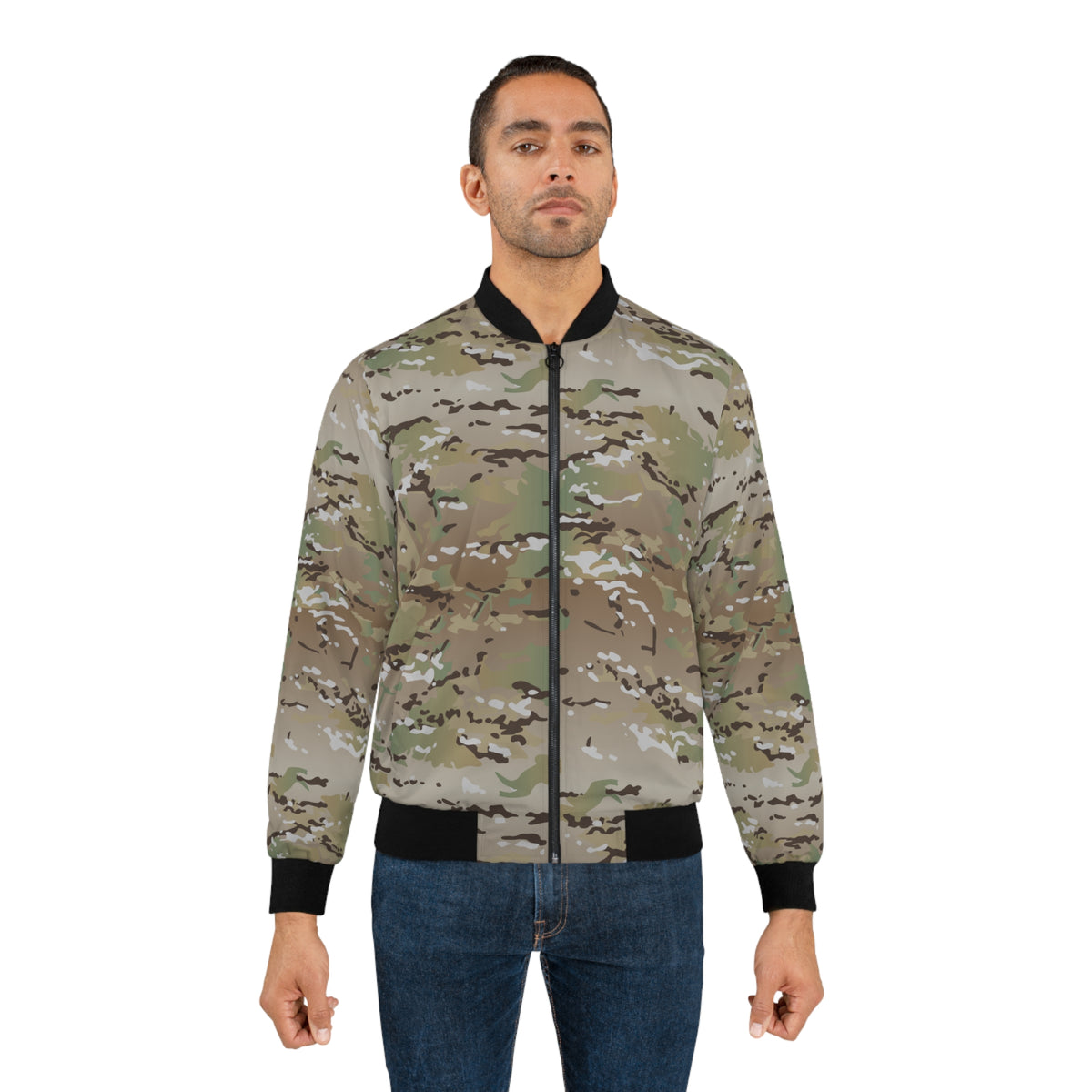 Men's OCP Military Camouflage Fashion Bomber Jacket Iron Discipline