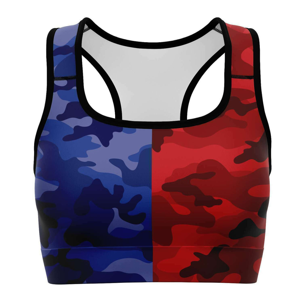 Women's Red Digital Camouflage Athletic Sports Bra