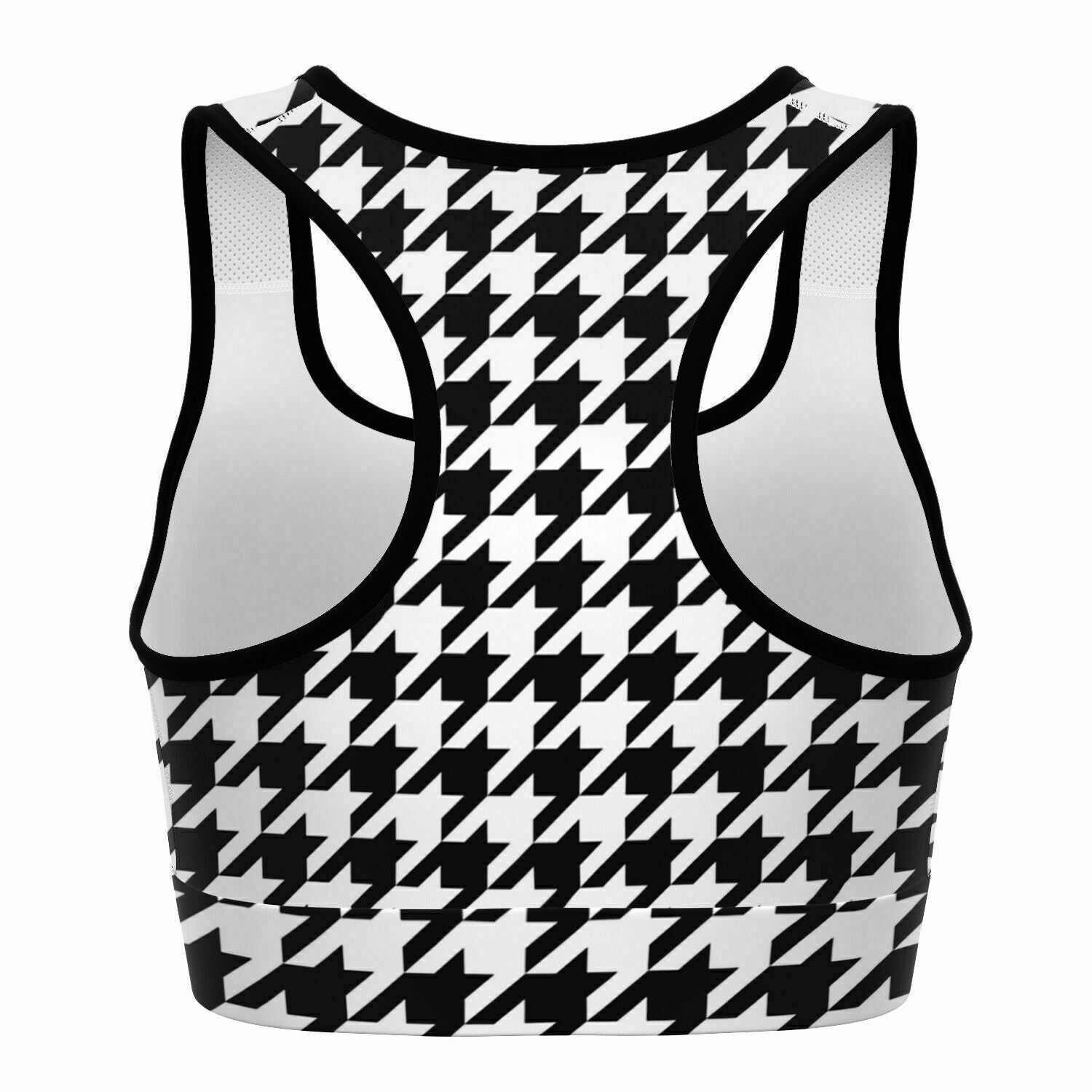 Houndstooth Plaid Sports Bra