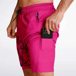 Pink Black Pinstripe Shorts