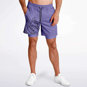 Purple Black Pinstripe Shorts