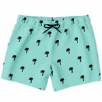Men's Mint Green Black Palm Trees Swimsuit Shorts Swim Trunks