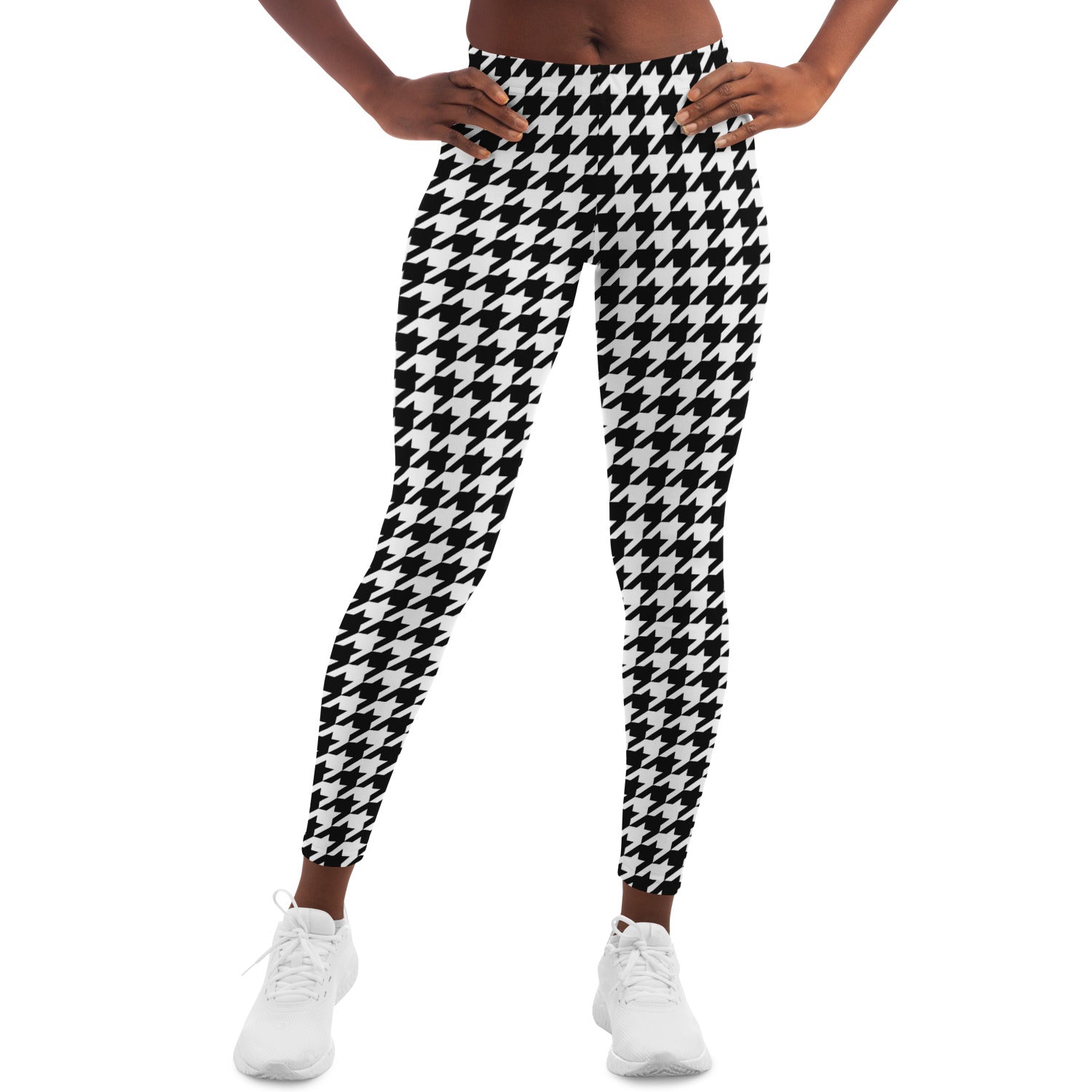 Houndstooth Plaid Mid-rise Leggings