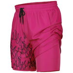 Pink Black Pinstripe Shorts