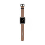 Classic Solid Light Sand Brown Faux Leather Apple Watch Wrist Band