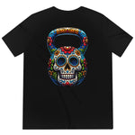 Men's Classic Dia De Los Muertos Sugar Skull Kettlebell Tri-blend T-Shirt