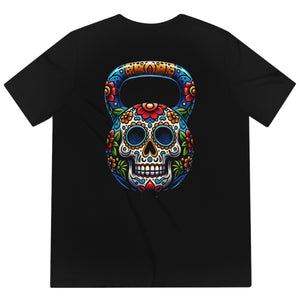 Men's Classic Dia De Los Muertos Sugar Skull Kettlebell Tri-blend T-Shirt