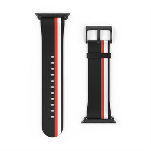 Black Red Racing Stripe Wristband