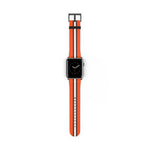 School Spirit Varsity Sports Game Day Football Orange Brown White Stripes Apple Watch Wrist Band