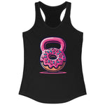 Women's Pink Icing Rainbow Sprinkles Glazed Donut Graphic Classic Racerback Tank