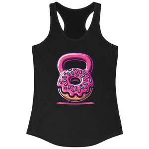 Women's Pink Icing Rainbow Sprinkles Glazed Donut Graphic Classic Racerback Tank