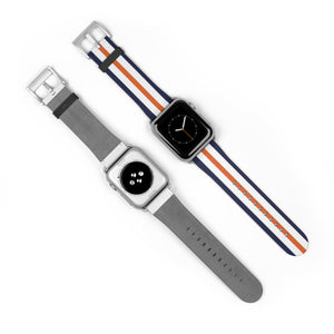 Navy White Orange NATO Stripe Wristband