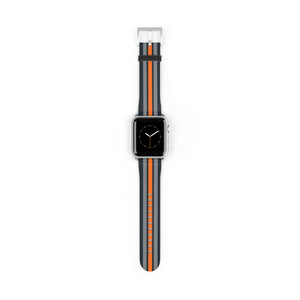 Navy Blue Grey Orange NATO Stripe Wristband