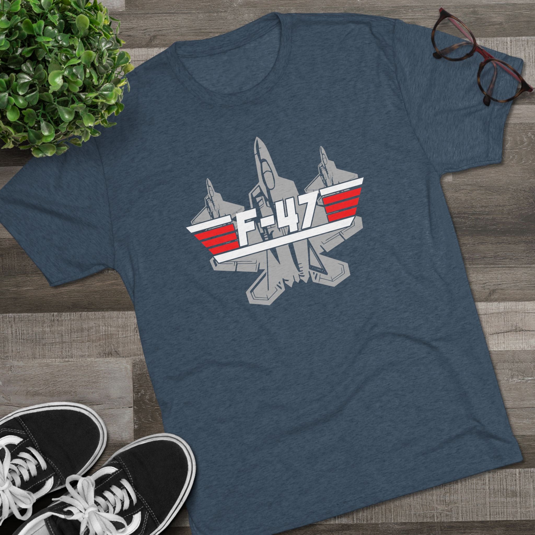 Unisex Tri-Blend F-47 Multi-Gun Finger Salute Crew T-Shirt