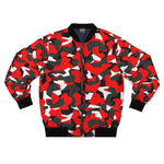 Men's Red M90 Polygon Military Camouflage Fashion Bomber Jacket
