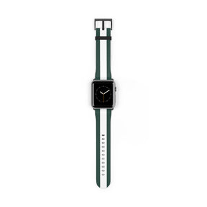 Varsity Sports Game Day Football Dark Green White Apple Watch Wrist Band