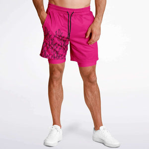 Pink Black Pinstripe Shorts