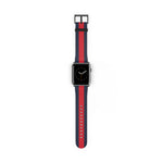 School Spirit Varsity Sports Game Day Football Navy Blue Red Stripe Apple Watch Wrist Band