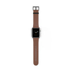 Classic Solid Hickory Brown Faux Leather Apple Watch Wrist Band