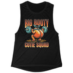 Women's Big Beauty Cutie Squatting Peach Flowy Scoop Muscle Tank Top