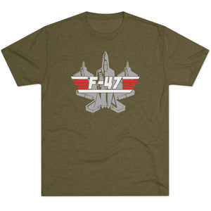 Unisex Tri-Blend F-47 Multi-Gun Finger Salute Crew T-Shirt