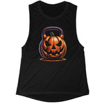 Women's Gettin Jacked & Pumpkin Iron Kettlebell Flowy Scoop Muscle Tank Top