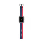 Minimal Blue Red Yellow Luxury Motorsport Racing Supercar NATO Faux Leather Apple Watch Wrist Band