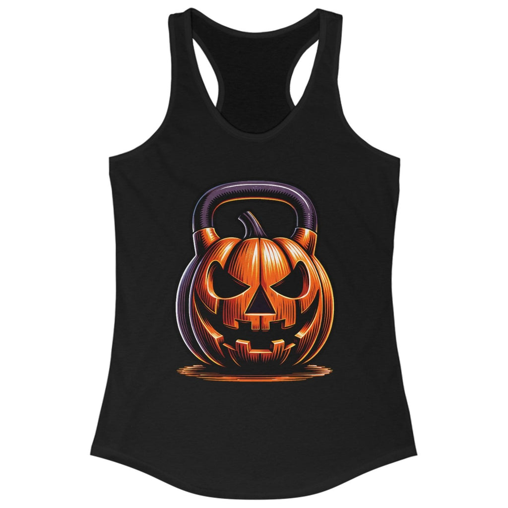 Women's Gettin Jacked & Pumpkin Iron Kettlebell Classic Racerback Tank Top