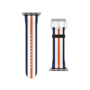 Navy White Orange NATO Stripe Wristband