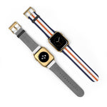 Navy White Orange NATO Stripe Wristband