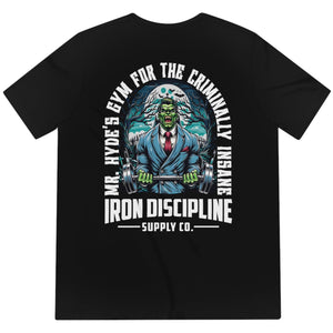 Men's Unisex Mr. Hyde's Gym For The Criminally Insane Tri-Blend T-Shirt