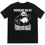 Men's Working On My Forever Bulk Panda Kettlebell Tri-blend T-Shirt