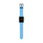 Classic Solid Sky Blue Faux Leather Apple Watch Wrist Band