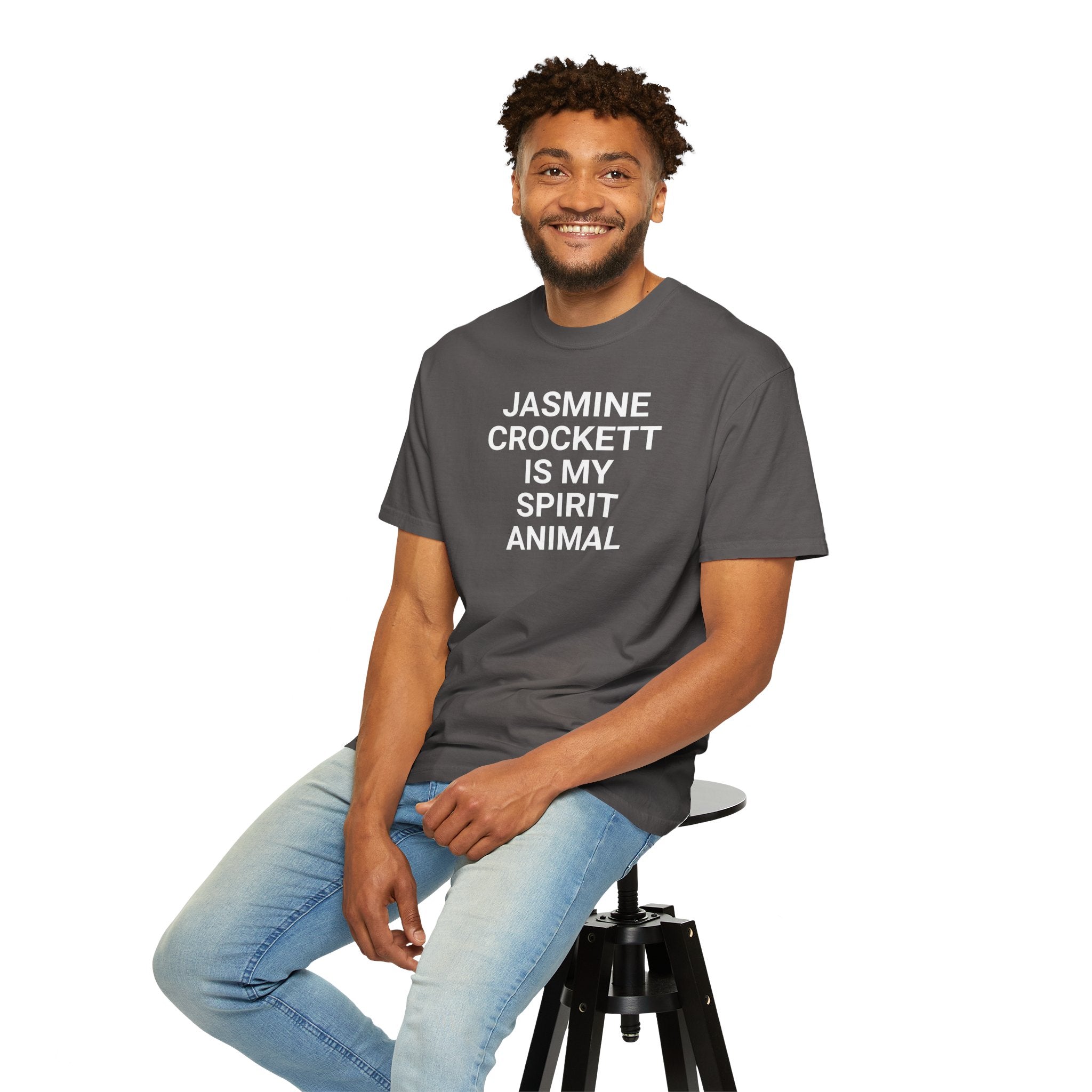 Unisex Jasmine Crockett Is My Spirit Animal Garment-Dyed T-Shirt