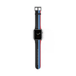 Minimal Blue Red Luxury Motorsport Racing Supercar NATO Faux Leather Apple Watch Wrist Band
