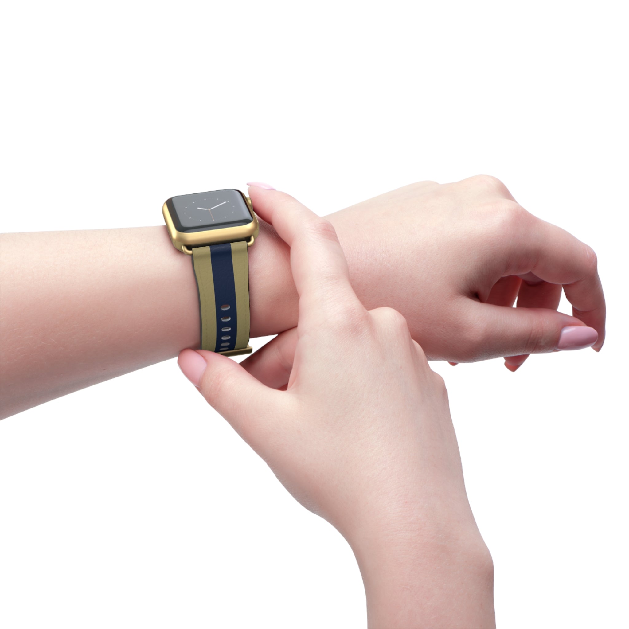 Gold Navy Blue Wristband