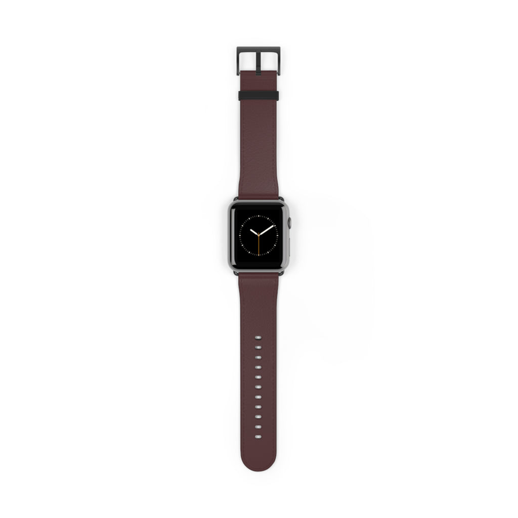 Classic Solid Cabernet Brown Faux Leather Apple Watch Wrist Band