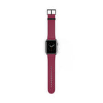 Classic Solid Red Rose Wine Faux Leather Apple Watch Wrist Band