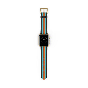 Turquoise Orange NATO Stripe Wristband