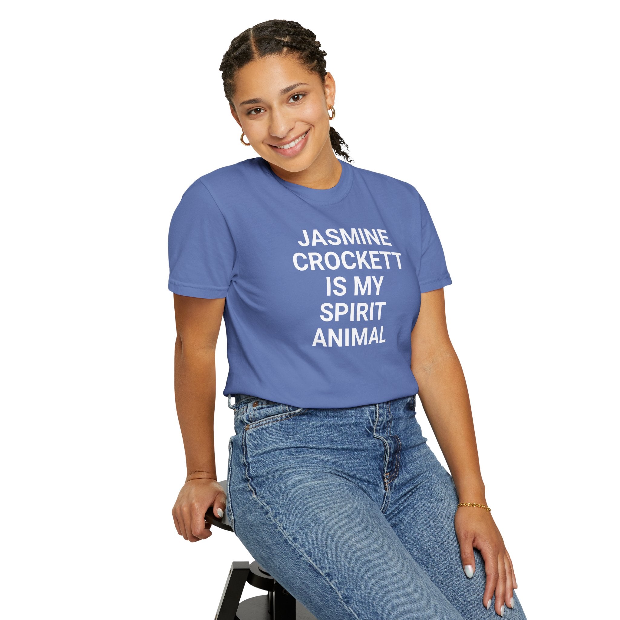 Unisex Jasmine Crockett Is My Spirit Animal Garment-Dyed T-Shirt