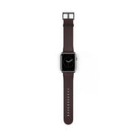 Classic Solid Tobacco Brown Faux Leather Apple Watch Wrist Band