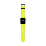 Classic Solid Lime Yellow Faux Leather Apple Watch Wrist Band