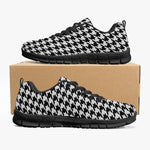 Unisex Houndstooth Plaid Pattern Workout Gym Running Sneakers Shoes