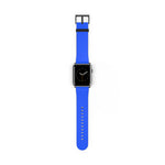 Classic Solid Royal Blue Faux Leather Apple Watch Wrist Band