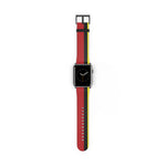 Minimal Red Yellow Luxury Motorsport Racing Supercar NATO Faux Leather Apple Watch Wrist Band
