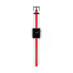 School Spirit Varsity Sports Game Day Football Scarlet Stripe Apple Watch Wrist Band