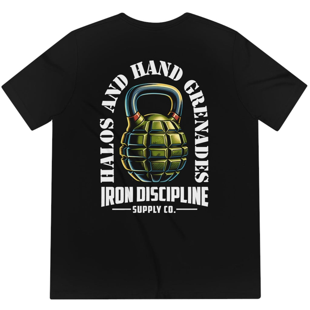 Men's Unisex Halos And Hand Grenades Kettlebell Triblend T-Shirt