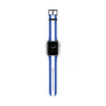 School Spirit Varsity Sports Game Day Football Blue White Stripe Apple Watch Wrist Band