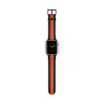 School Spirit Varsity Sports Game Day Football Black Orange Stripe Apple Watch Wrist Band