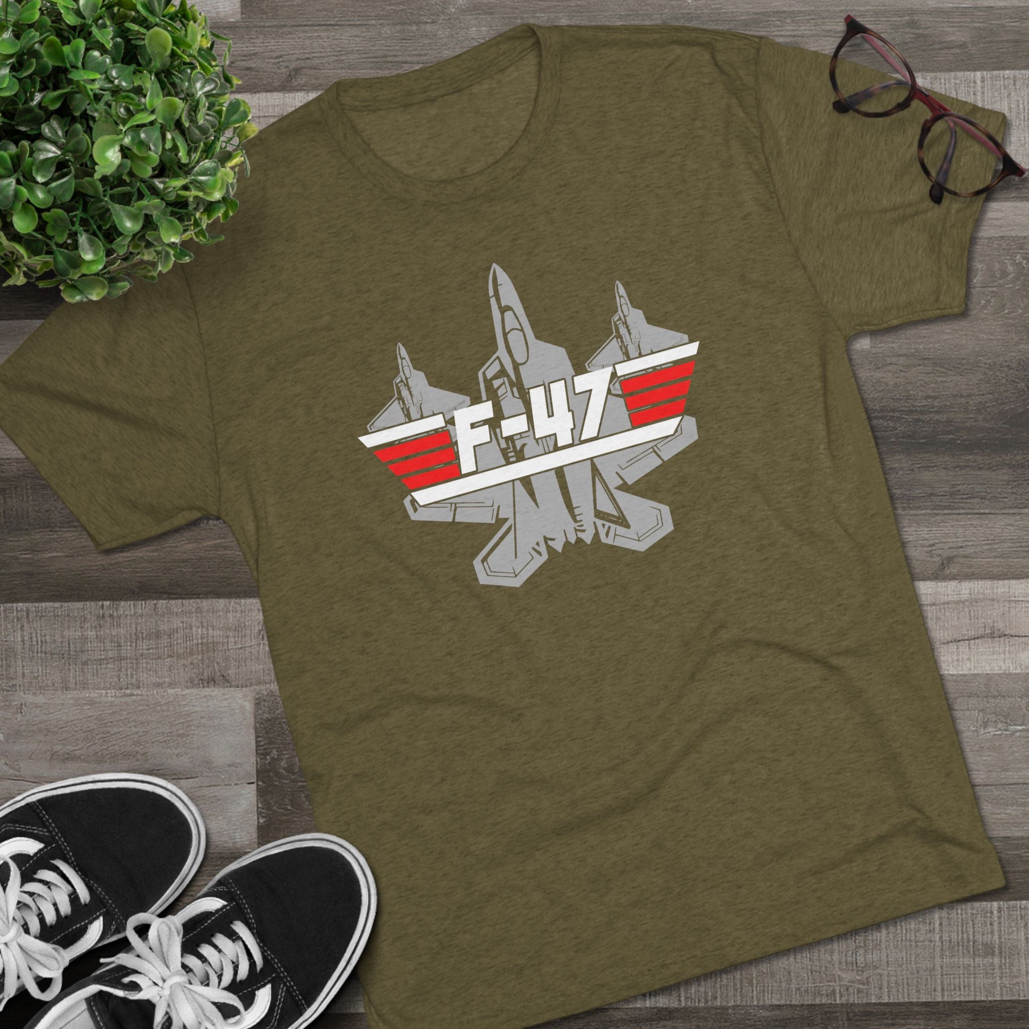 Unisex Tri-Blend F-47 Multi-Gun Finger Salute Crew T-Shirt